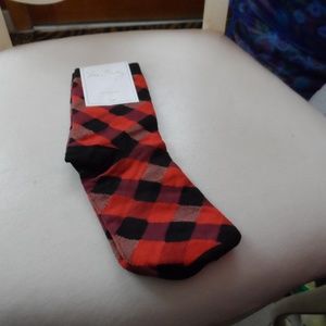 Vera Bradley Foxy Socks Buffalo Check Burnt Orange